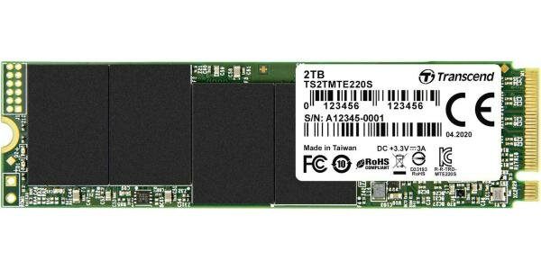 Твердотельный накопитель SSD M.2 2 Tb Transcend TS2TMTE220S Read 3500Mb/s Write 2900Mb/s 3D NAND TLC