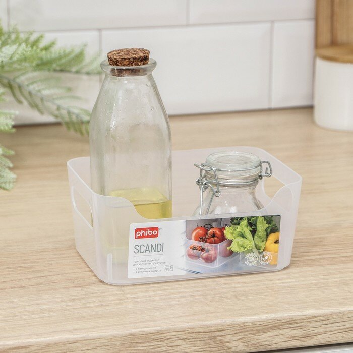 фото Корзина для хранения Scandi, 1,2 л, 17×12×7,5 см, цвет прозрачный