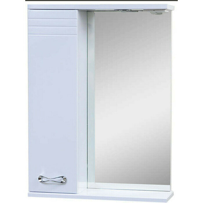 Зеркало-шкаф Emmy Рио 60х70 левый с подсветкой белый (rio60mir1-l)