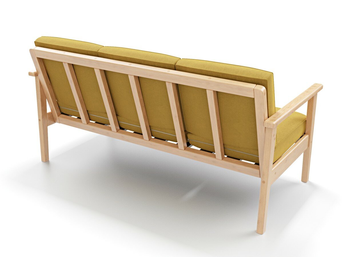 Садовый диван кушетка трехместная Soft Element Лориан желтый - фотография № 3