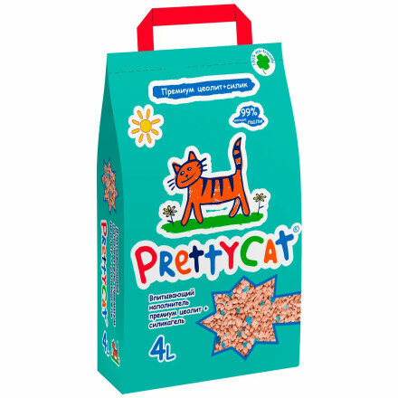 Наполнитель впитывающий для кошачьих туалетов "PrettyCat Premium" 2кг (4л)