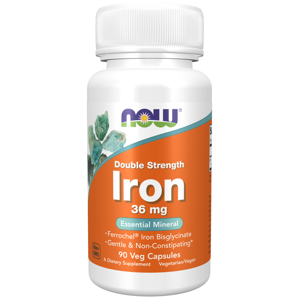 Now Foods Iron 36 mg Double Strength Железо двойной силы 36 мг капсулы массой 450 мг 90 шт