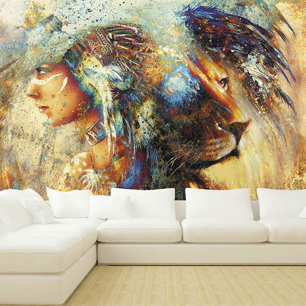 Фотообои Milan Женщина-лев, M703 300х200 см, виниловые на флизелиновой основе