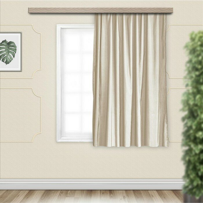 фото Штора портьерная для кухни Witerra Бамбук 135х180см, св.бежевый, жаккард, пэ100%