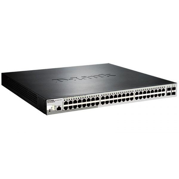 D-Link DGS-1210-52MP/ME/B2A PROJ Управляемый коммутатор 2 уровня с 48 портами 10/100/1000Base-T с поддержкой PoE и 4 портами 1000Base-X SFP