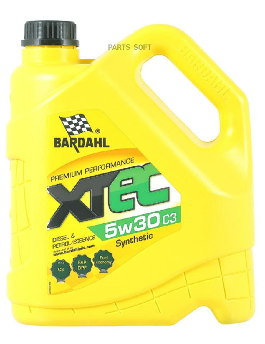 масло моторное bardahl xtec 5w-30 c3 синтетическое 4 л 36302