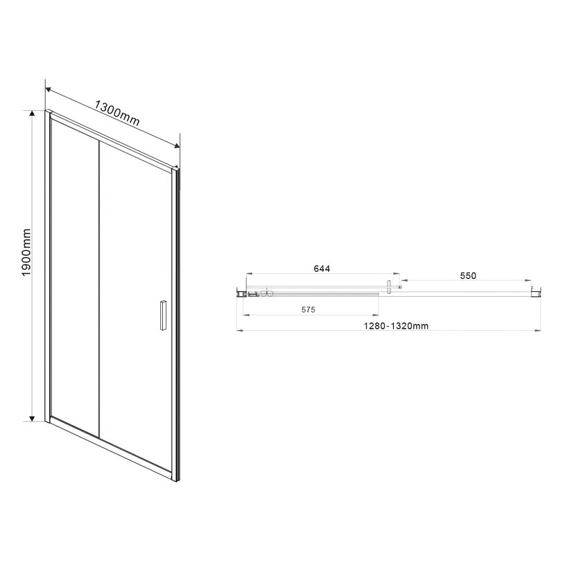 Душевая дверь Vincea Garda VDS-1G130CL, 1300, хром, стекло прозрачное - фотография № 2
