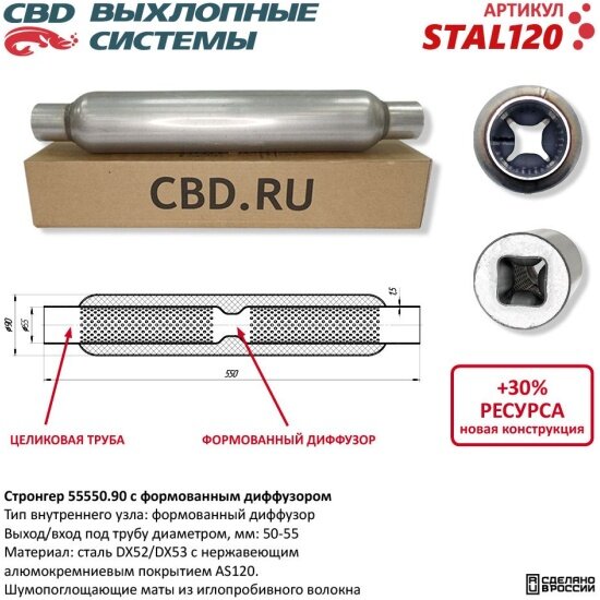 Стронгер Cbd 55550.90 с перфорированным диффузором, STAL120