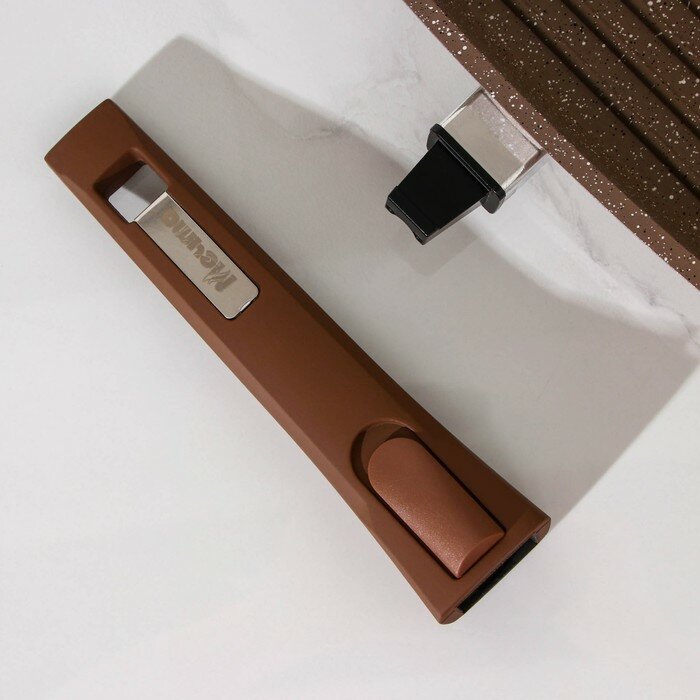 Мечта Сковорода-гриль «Гранит», 26×26 см, съёмная ручка, стеклянная крышка, антипригарное покрытие, цвет коричневый - фотография № 5