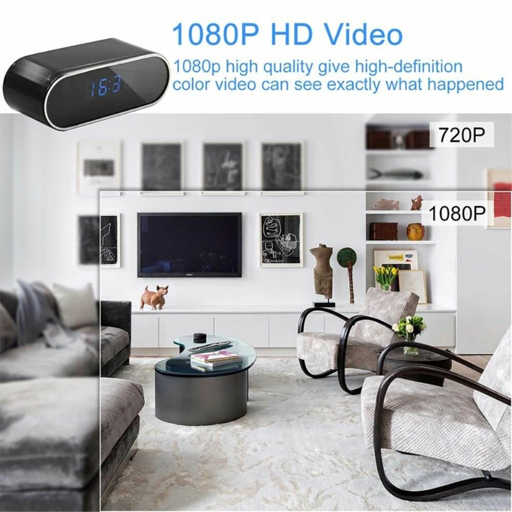 Многофункциональный монитор домашней безопасности Grand Price HD 1080P WiFi камера будильник видеорегистратор с ночным видением