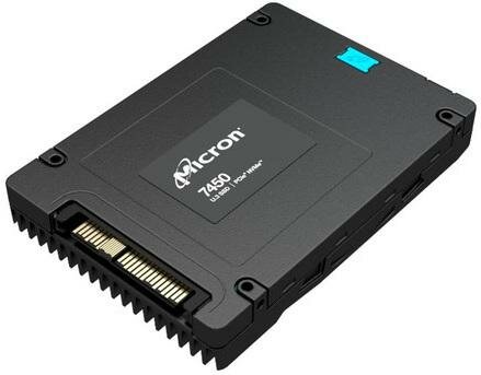 Micron SSD 7450 MAX, 1600GB, U.3(2.5" 15mm), NVMe, PCIe 4.0 x4, 3D TLC, R/W 6800/2700MB/s, IOPs 800 000/250 000, TBW 8700, DWPD 3 (12 мес.)