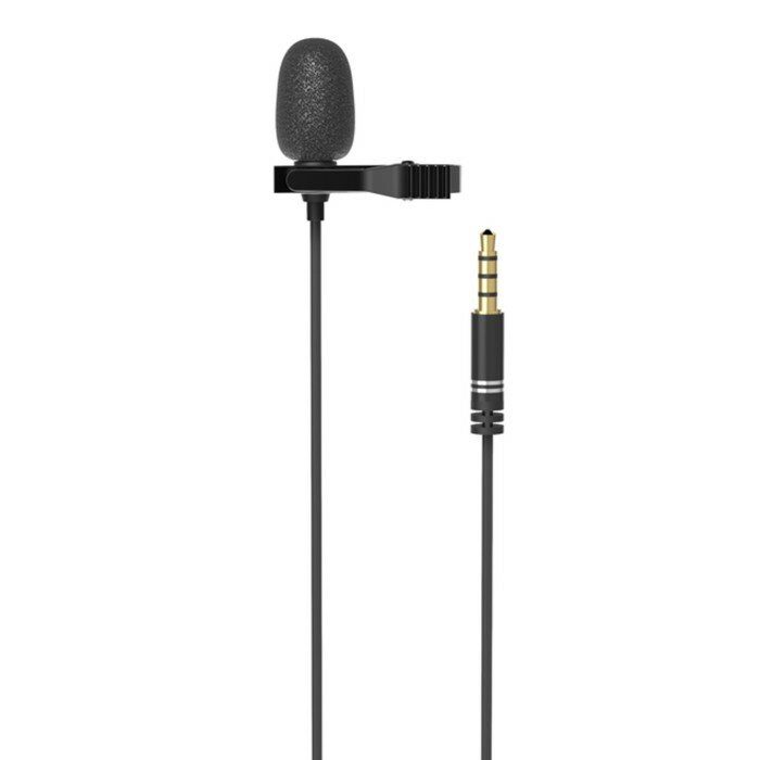RITMIX Микрофон RITMIX RCM-110 Black, в комплекте держатель-клипса, разъем 3.5 мм, кабель 2 м