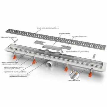 Душевой лоток Veconi Line V650LB черный - фотография № 3