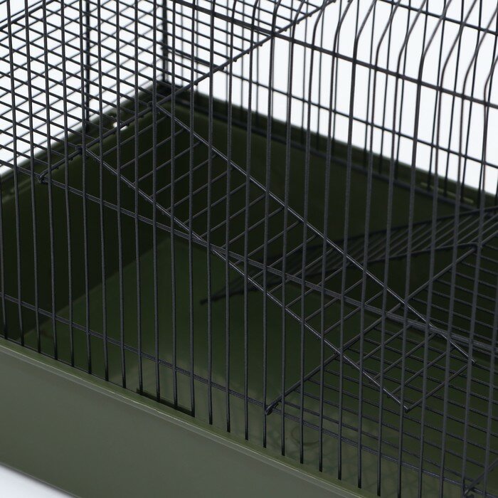 Клетка для грызунов "Пижон" №11, с 2-я этажами, без наполнения, 37 х 26 х 36 см, темно-зеленый 67056 - фотография № 5