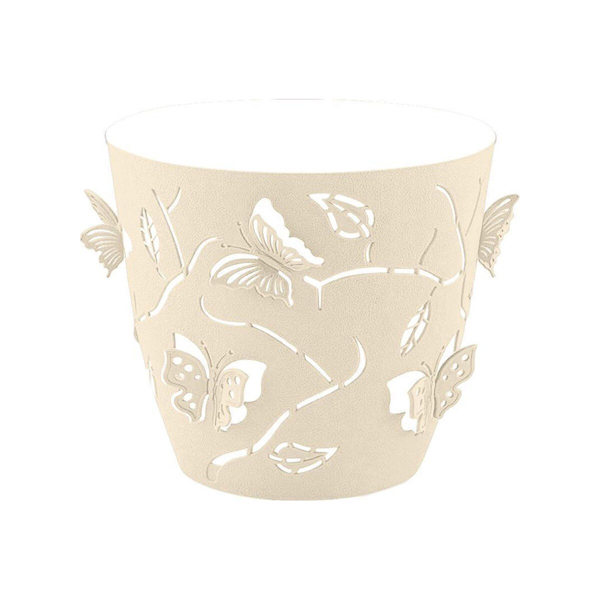 фото Горшок для цветов Plast Team Butterflies, 1,4 л, молочный туман