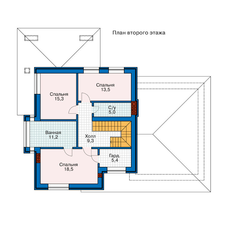 45-16ADGL-Catalog-Plans - Проект двухэтажного дома из газобетона с террасой - фотография № 3