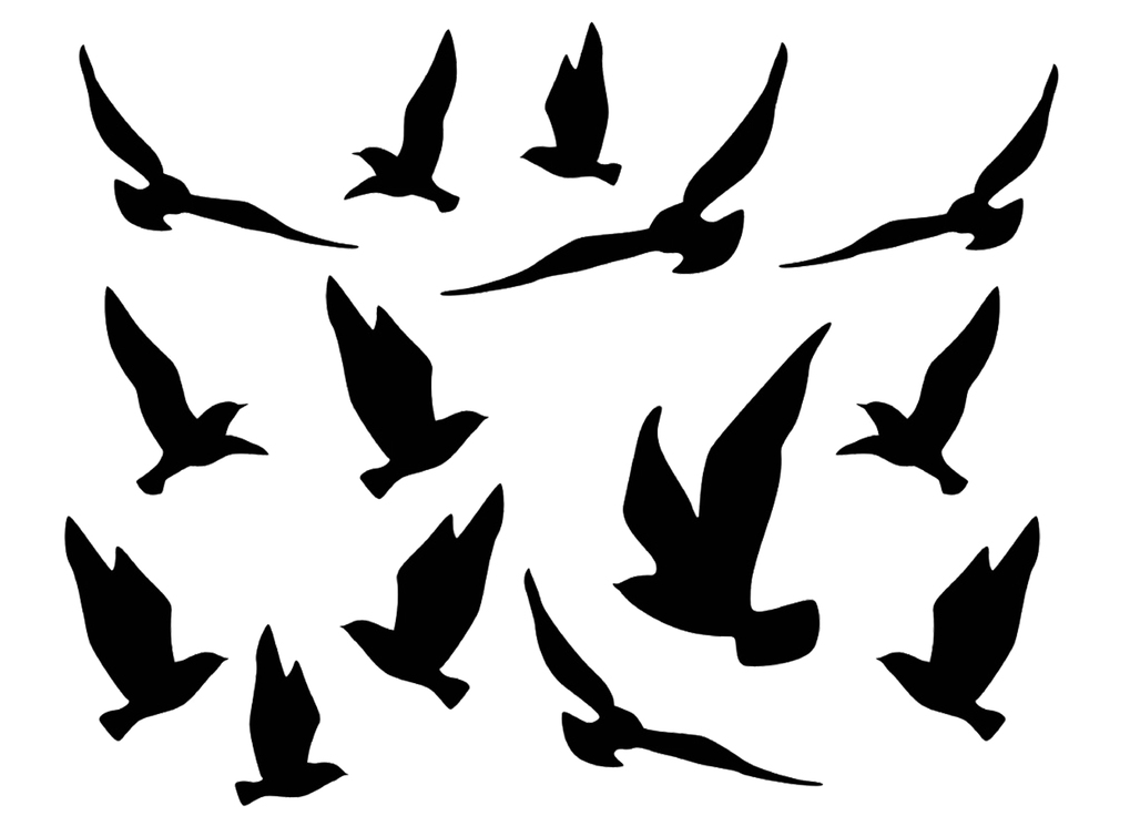 Защита панорамного окна от птиц: наклейки (21 x 30) см - V14 - фотография № 1