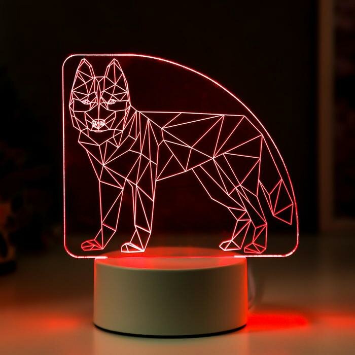 RISALUX Светильник "Волк" LED RGB от сети 9,5х14,5х17 см - фотография № 3