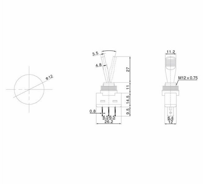 Тумблер 12V 20А (3c) ON-OFF однополюсный с желтой подсветкой REXANT (комплект с клеммами и термоусадкой) - фотография № 6