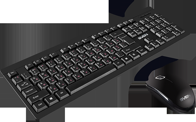 Клавиатура и мышь Sven Набор клавиатура+мышь KB-S320C черный (104 кл., 1000DPI, 2+1кл.)
