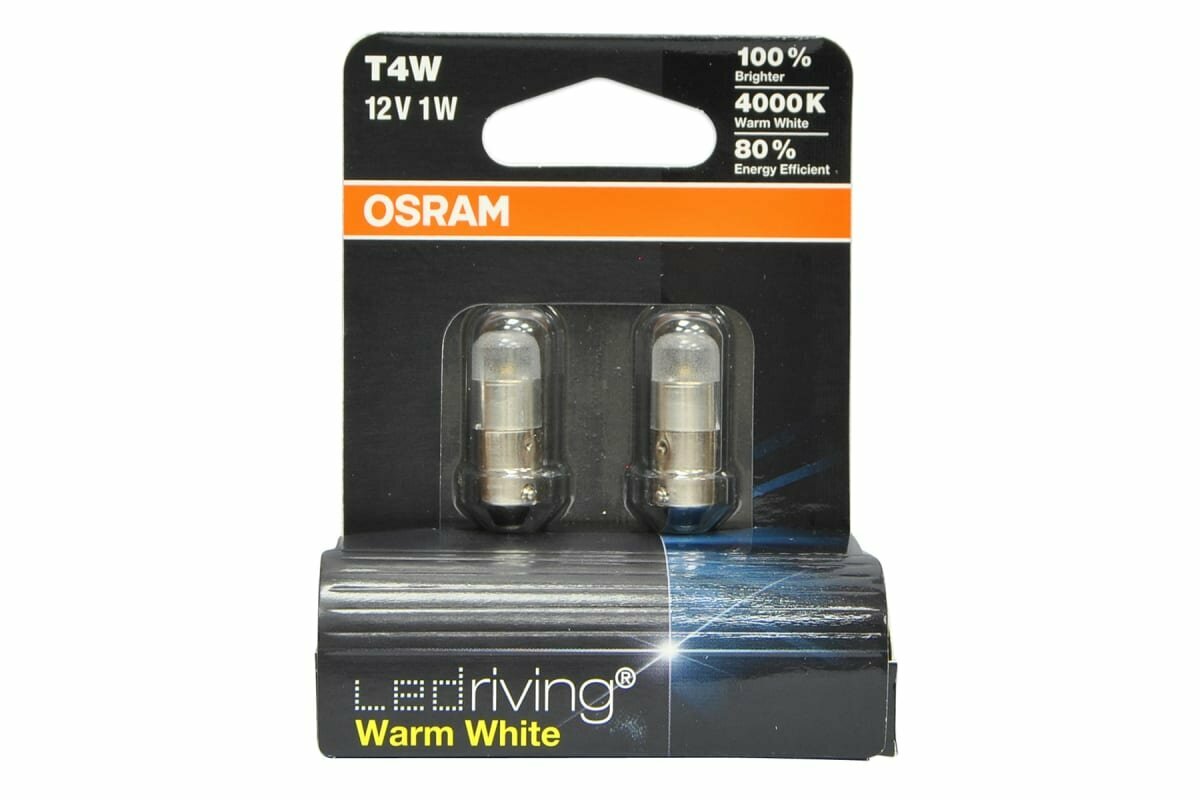 Автолампа T4W (BA9s) LED PREMIUM WARM WHITE 4000K (блистер, 2шт) 12V OSRAM