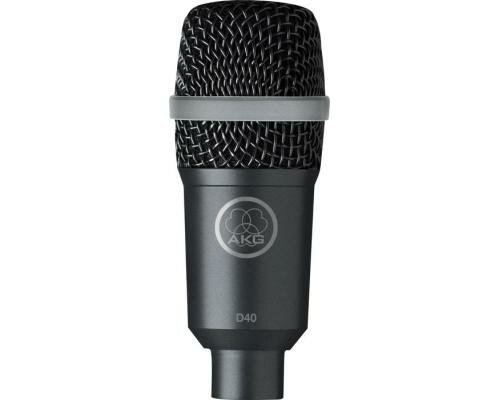 AKG D40 Динамический кардиоидный микрофон для духовых, барабанов, перкуссии и гитарных комбо