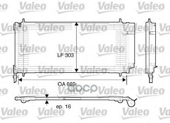 Радиатор кондиционера Valeo 817740 для Citroen C5 II III C6; Peugeot 407 607