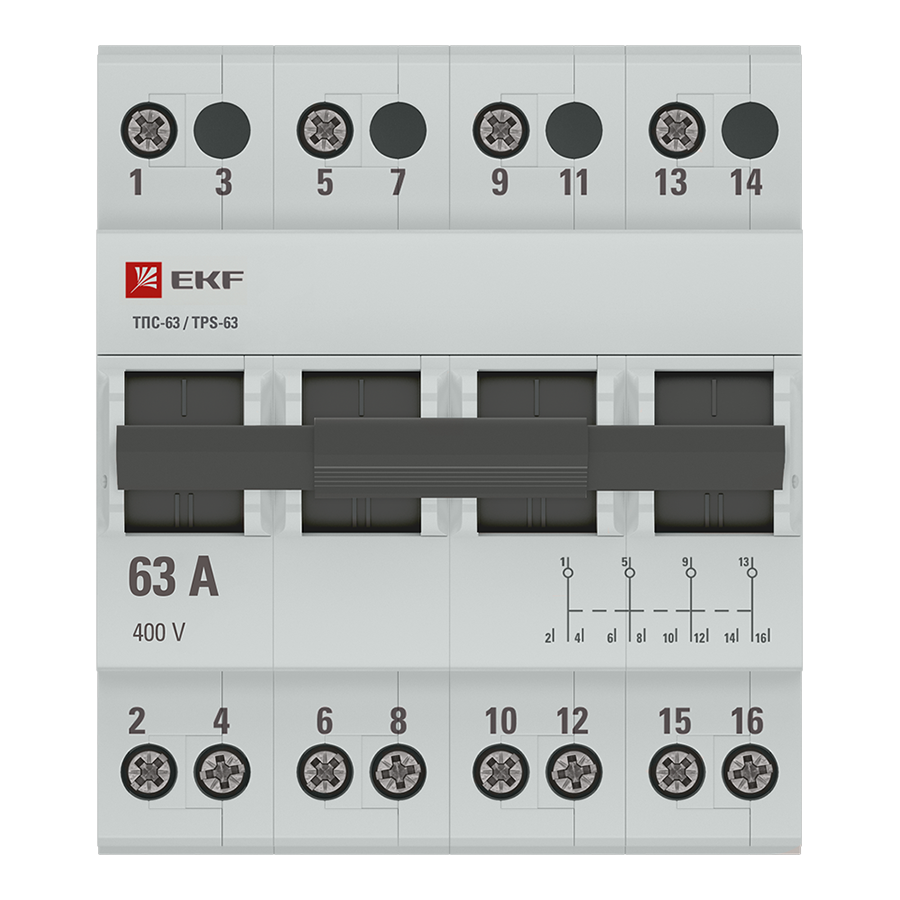 Трехпозиционный переключатель ТПС-63 4P 63А EKF PROxima - фотография № 2