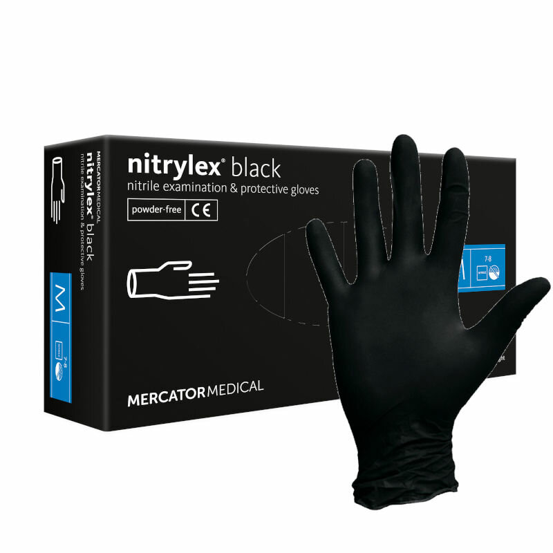 Перчатки смотровые Mercator Medical Nitrylex Black Protective Gloves