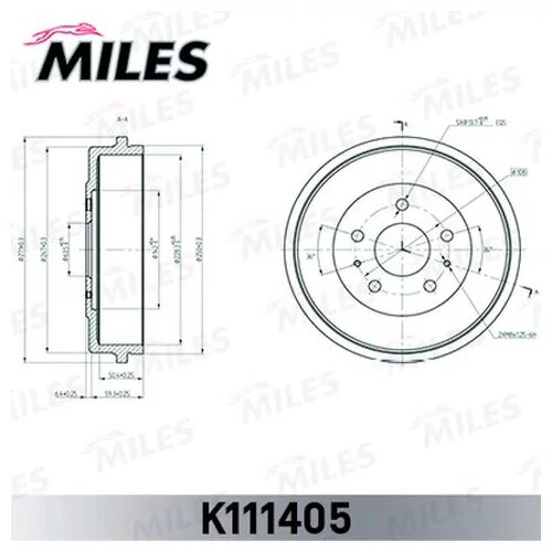 Барабан тормозной FORD FOCUS II/C-MAX (TRW DB4392) K111405 MILES K111405