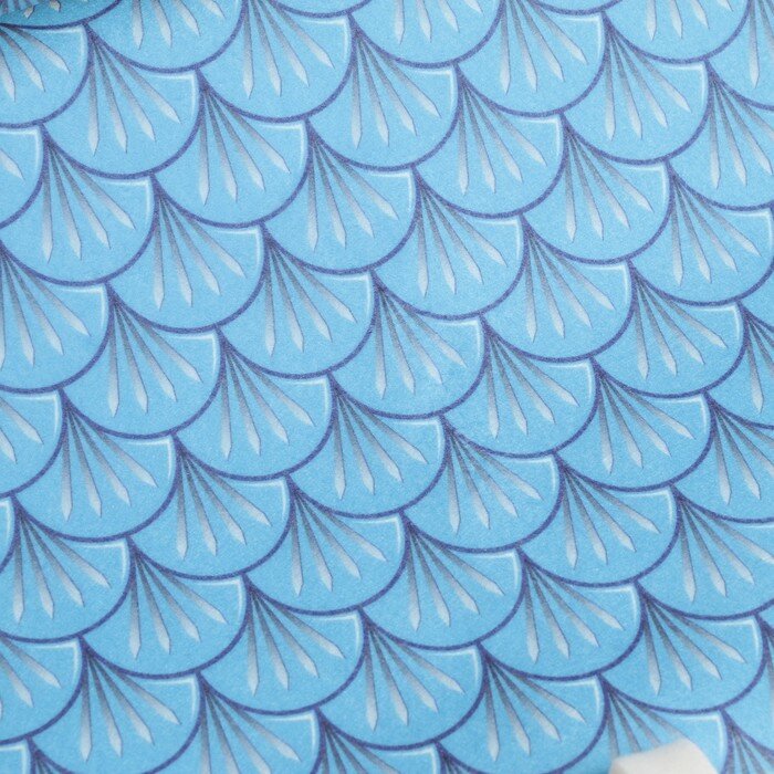 Лежак для бани с принтом "Водяной дракон" в чехле, 50х150см, голубой - фотография № 2