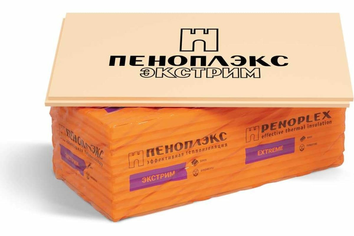 Экструдированный пенополистирол PENOPLEX Экстрим 100x585x1185 мм, упаковка 4 шт. TU0-0003339 - фотография № 1