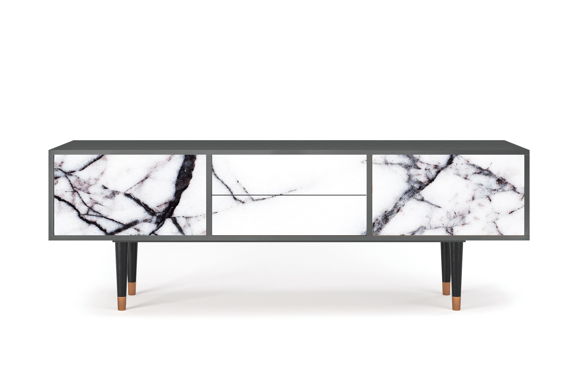 ТВ-Тумба - STORYZ - T4 Raven Marble, 170 x 59 x 48 см, Антрацит - фотография № 2