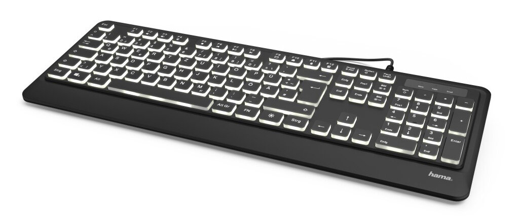 Клавиатура Hama KC-550 (R1182671) черный, проводная, USB LED