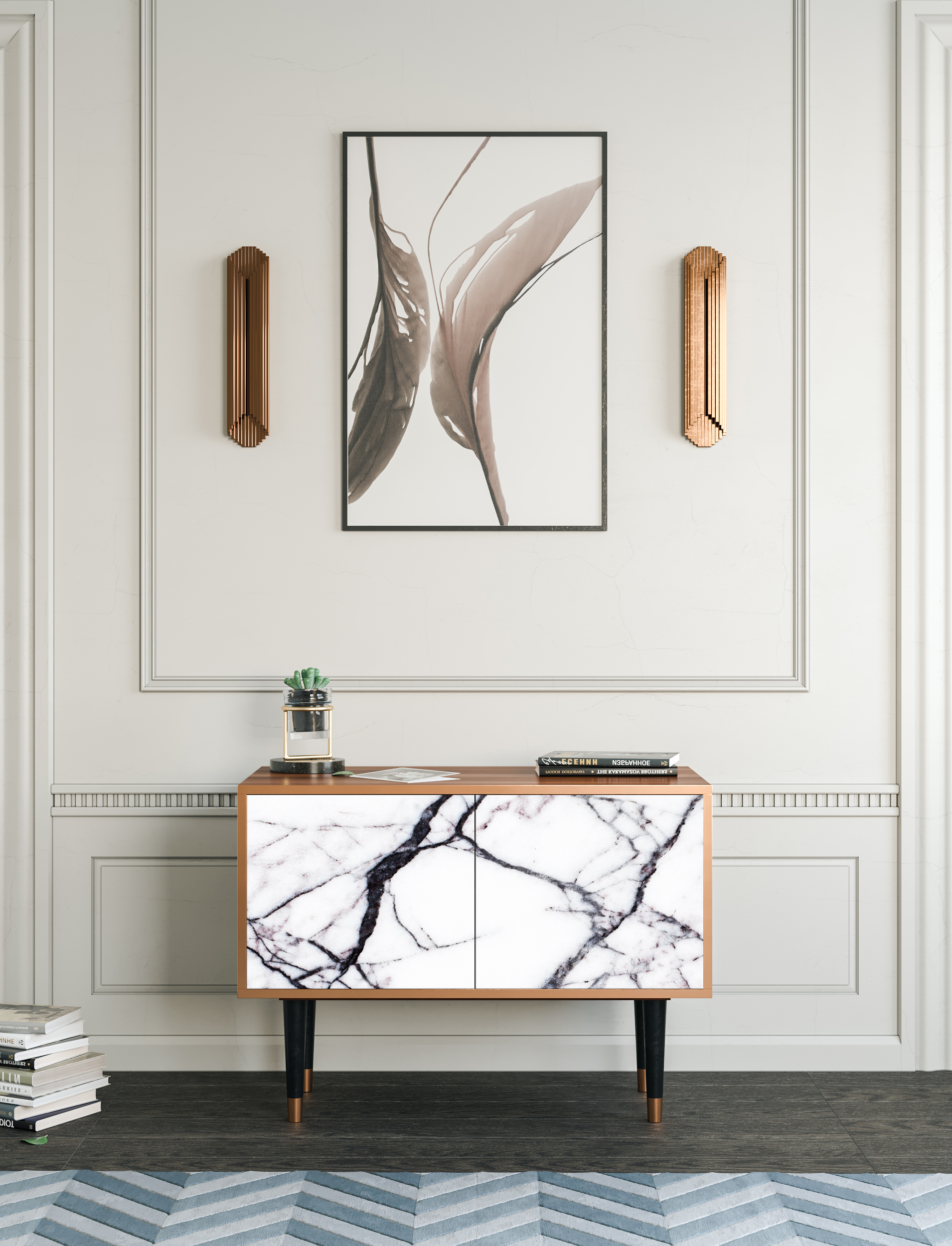 Комод - STORYZ - S1 Raven Marble, 93 x 69 x 48 см, Орех - фотография № 1