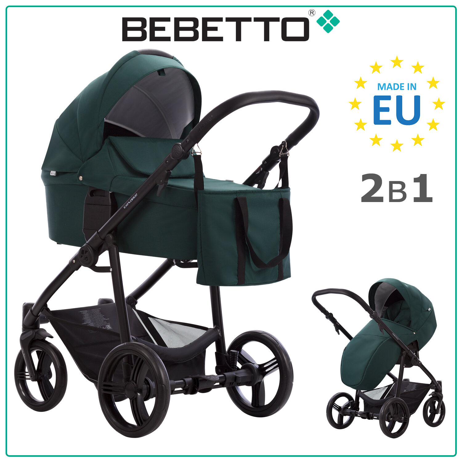 Детская коляска 2 в 1 Bebetto Explorer AIR 09_CZM