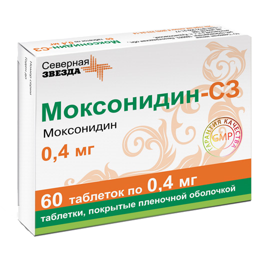 Моксонидин-СЗ, таблетки покрыт.плен.об. 0,4 мг 60 шт
