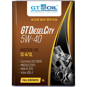 Масло моторное GT OIL GT Diesel City 5W-40 4л синтетика 8809059408001