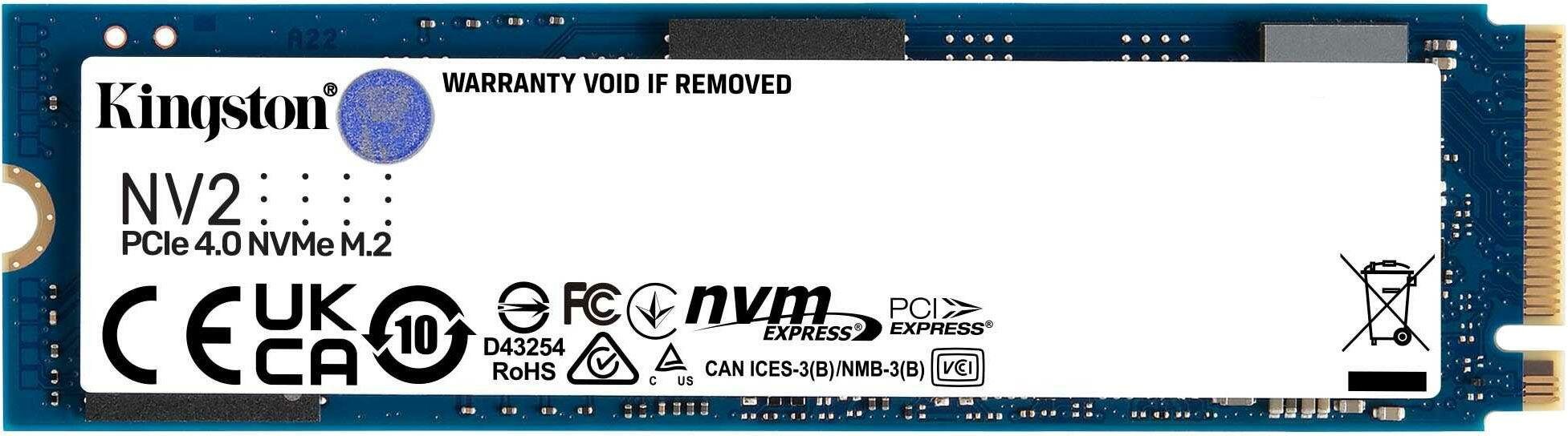 Твердотельный накопитель SSD M.2 1 Tb Kingston SNV2S/1000G Read 3500Mb/s Write 2100Mb/s 3D NAND TLC