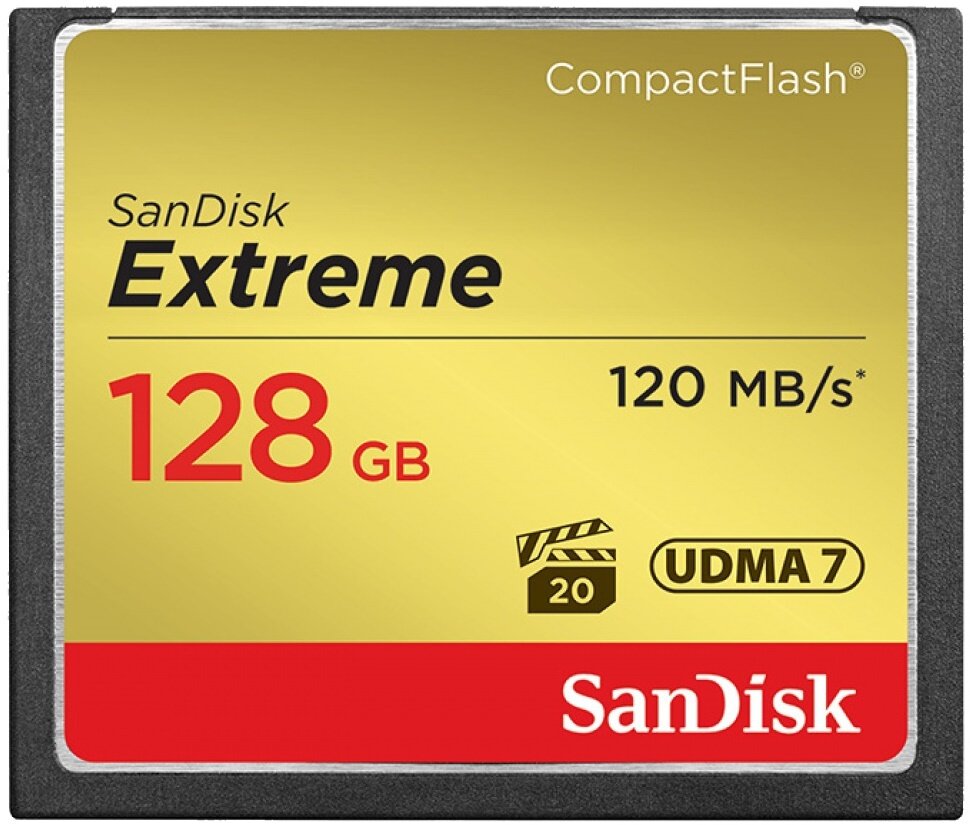 Карта памяти Sandisk Extreme CompactFlash 128Gb VPG-20 (120/60Mb/s)