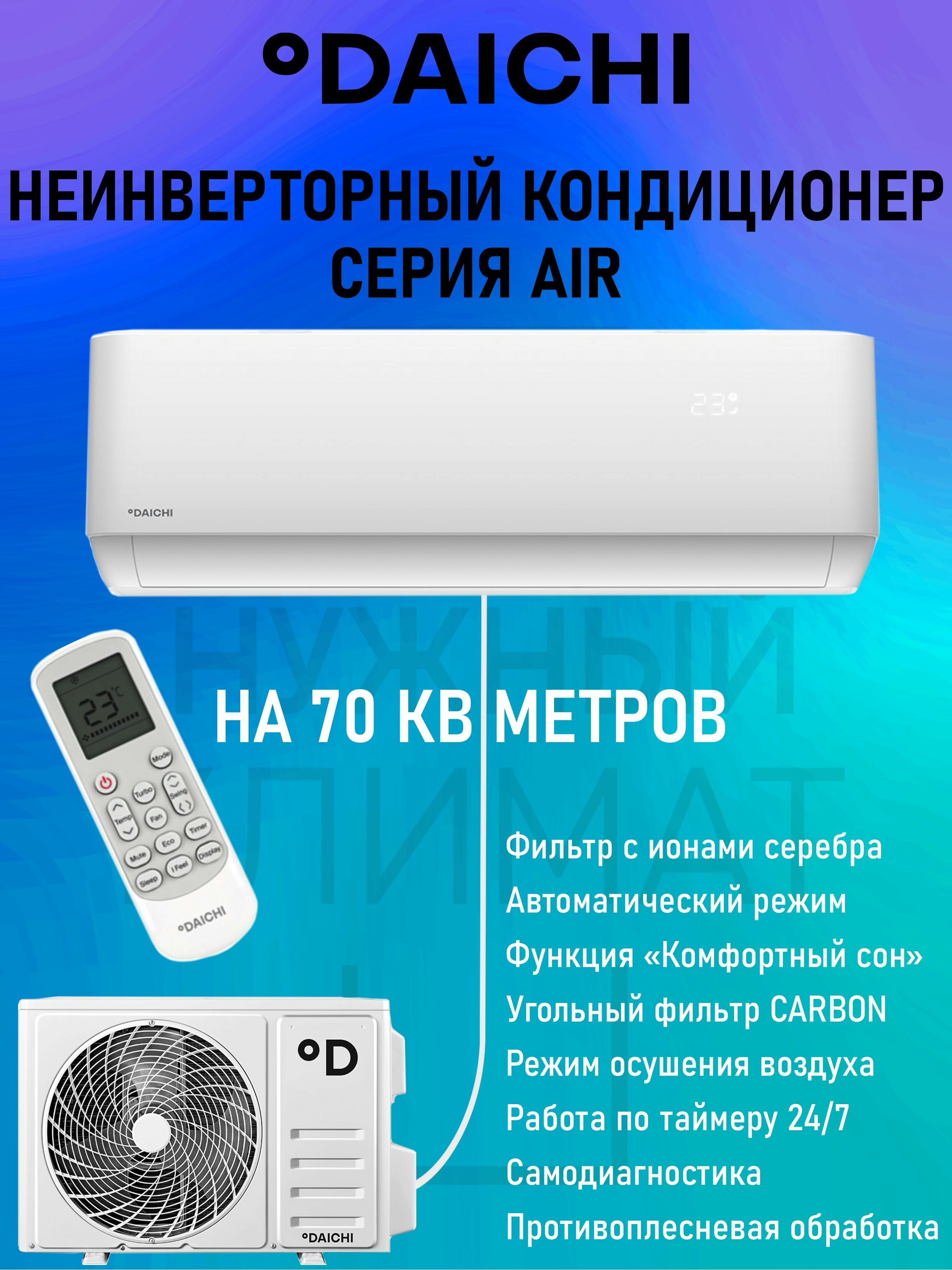 Настенная сплит-система Daichi AIR70AVQ1/AIR70FV1