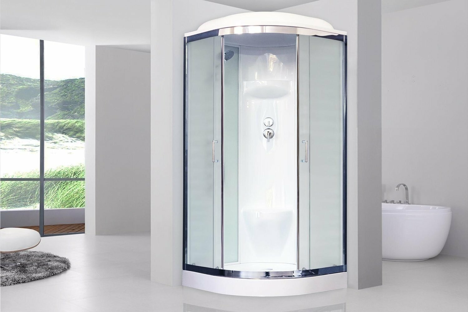 Душевая кабина Royal Bath RB100HK6-WC-CH 100x100 профиль хром/стекло матовое