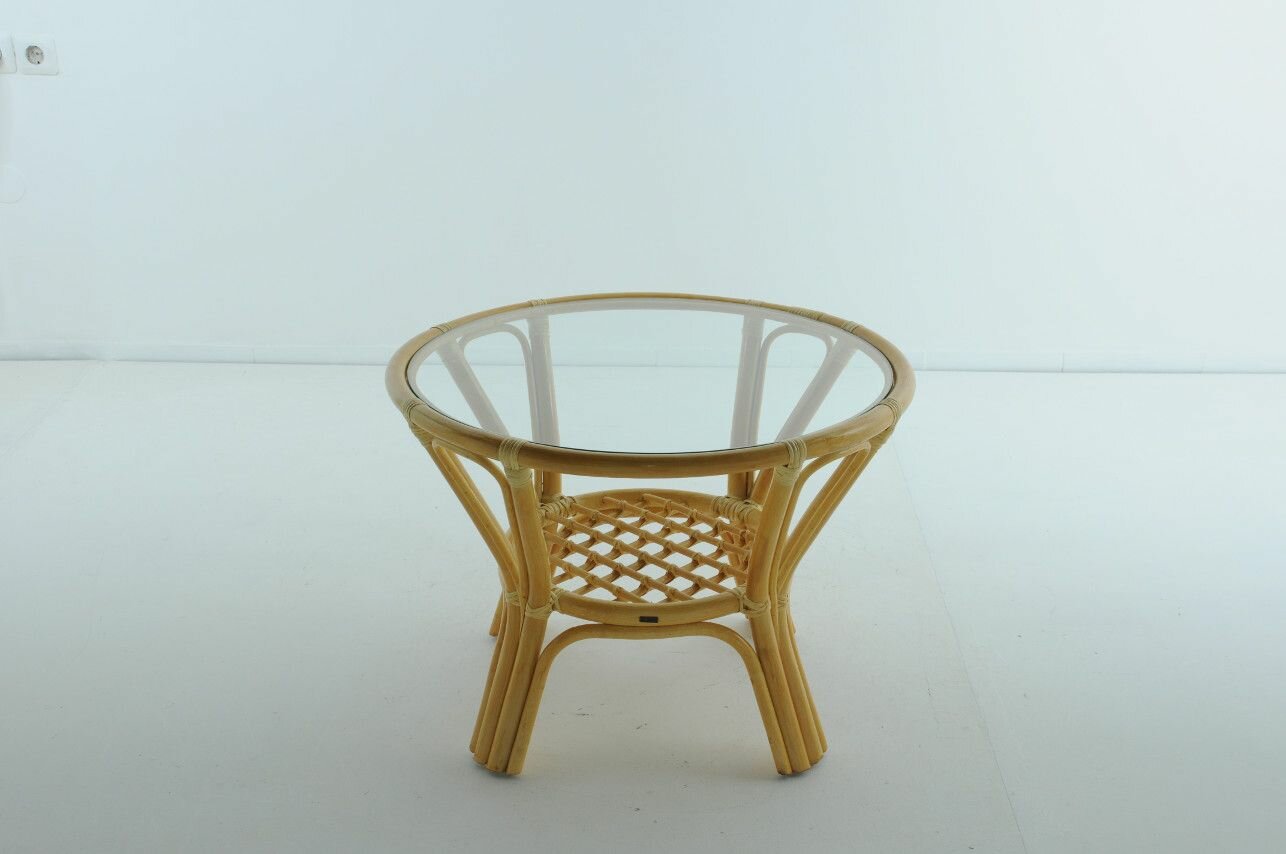 Стол со стеклом Vinotti 01/28A Мед - фотография № 2