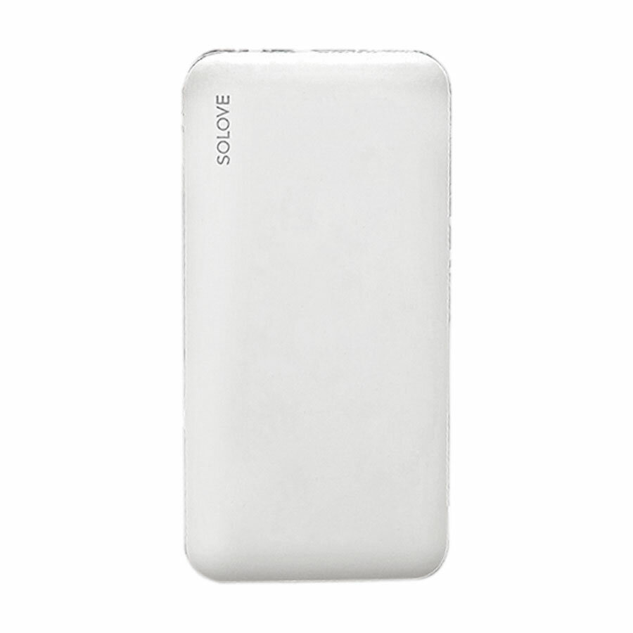 Внешний аккумулятор Power Bank Xiaomi (Mi) SOLOVE 10000mAh Type-C с 2xUSB выходом, кожаный чехол (001M+ White RUS) (русская версия!!), белый