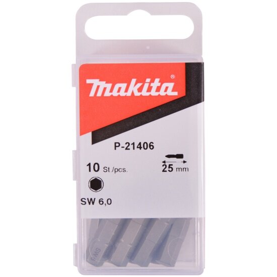 Насадка Makita HEX6.0, 25 мм, E-form (MZ), 10 шт. P-21406