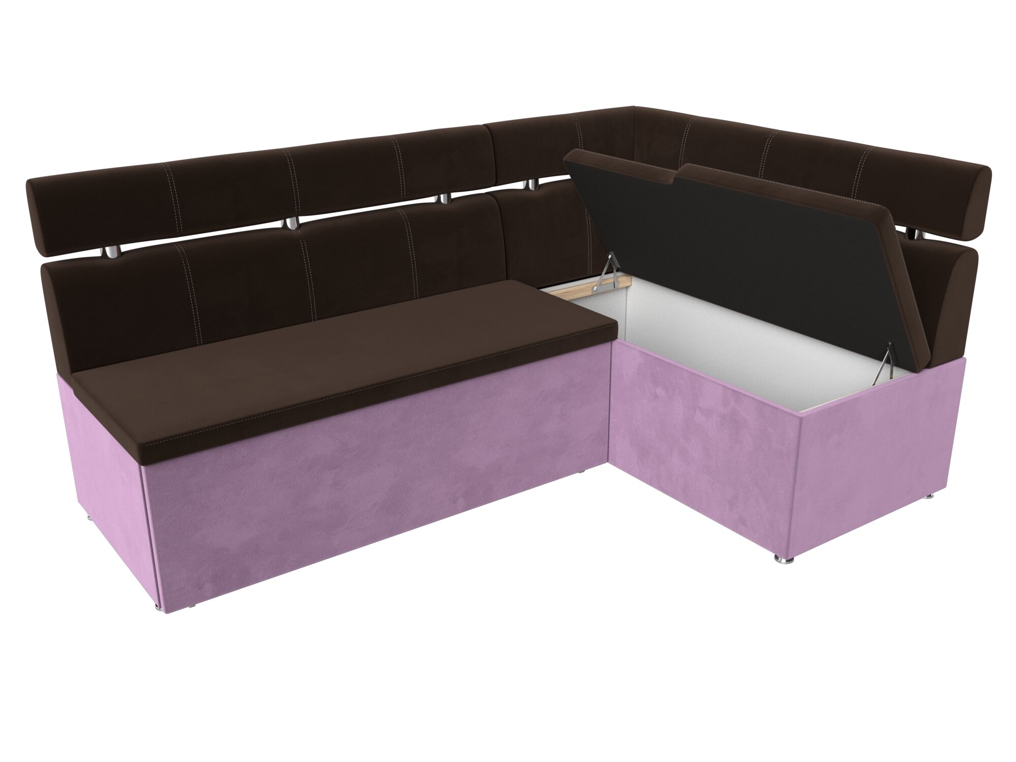 Кухонный угловой диван Классик правый угол, Микровельвет, Модель 114386 - фотография № 5