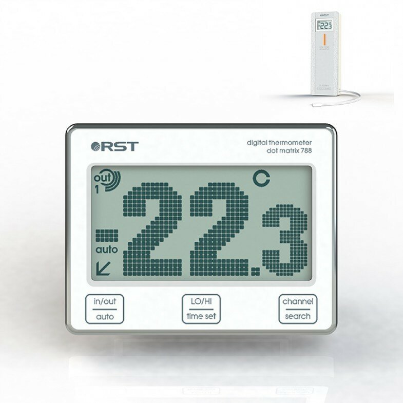 Цифровой термометр RST dot matrix 788 с радиодатчиком, (RST02788)