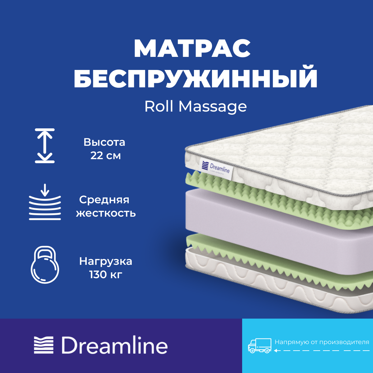 Матрас Дримлайн Roll Massage 160х210х22