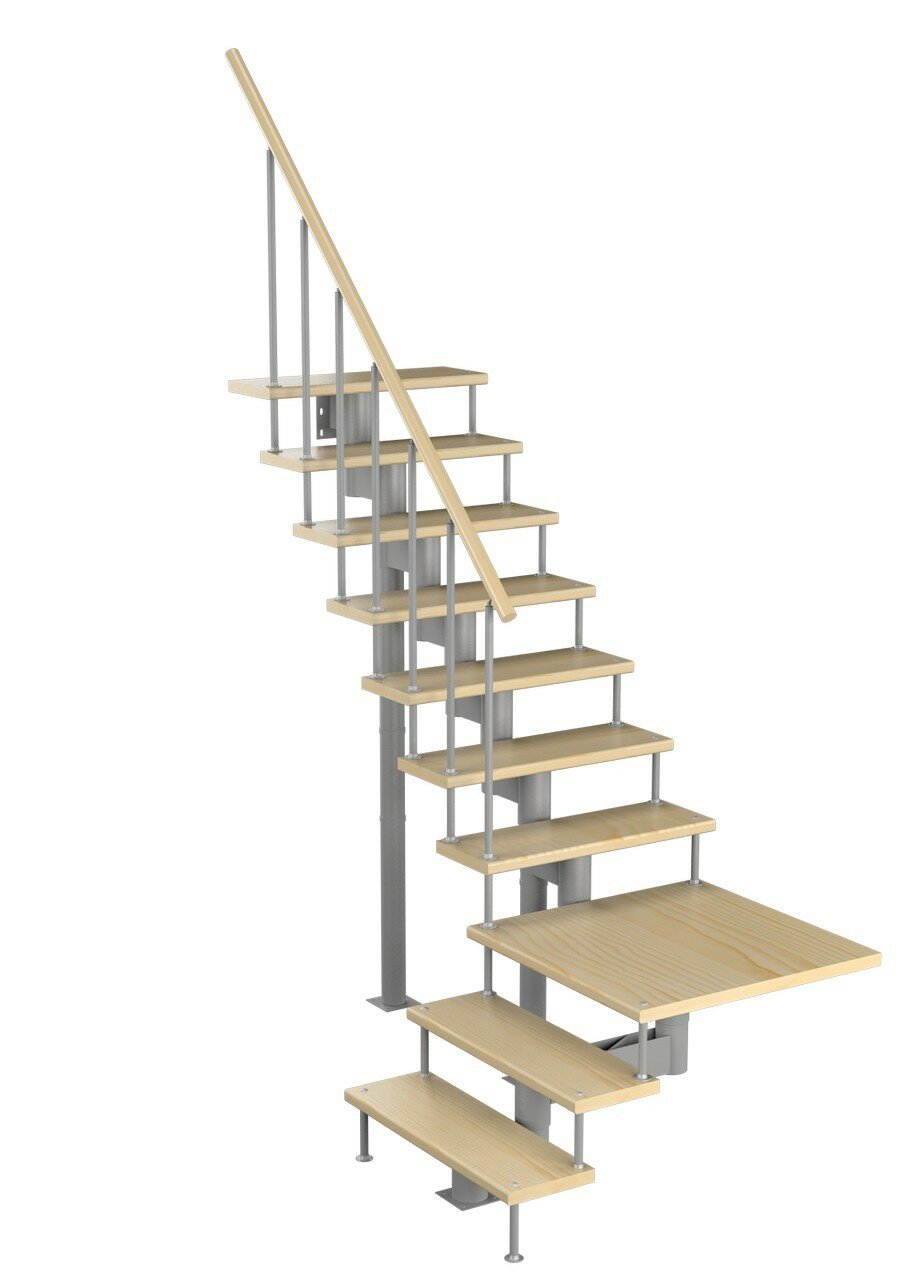 Модульная лестница Статус 225 (h 2250-2350 Серый Сосна Крашеная)