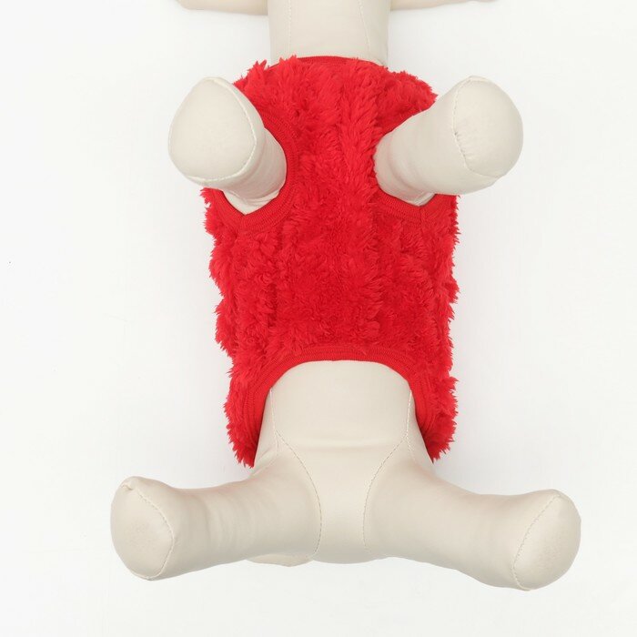 Свитер вязанный, велюр, размер M (ДС 30, ОШ 27, ОГ 40 см), красный - фотография № 6